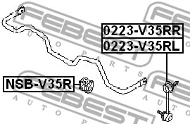 Łącznik stabilizatora FEBEST 0223-V35RR