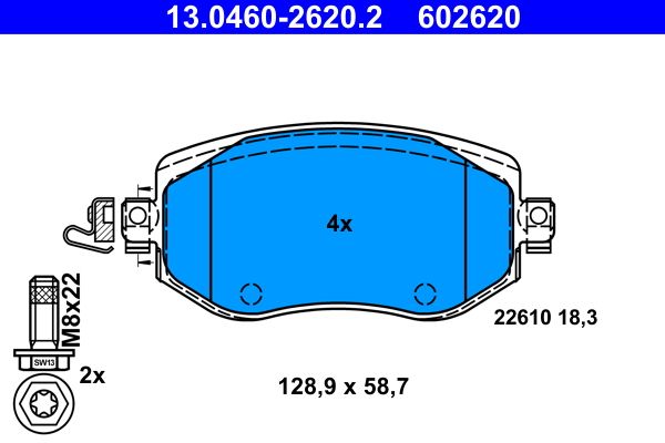 Klocki hamulcowe ATE 13.0460-2620.2