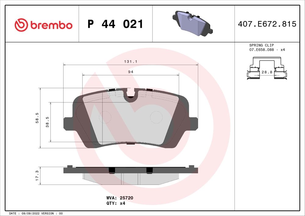 Klocki hamulcowe BREMBO P 44 021