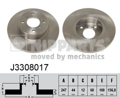 Tarcza hamulcowa NIPPARTS J3308017