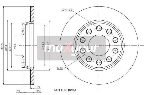 Tarcza hamulcowa MAXGEAR 19-1219