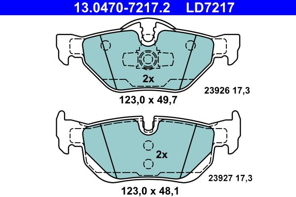 Klocki hamulcowe ATE 13.0470-7217.2