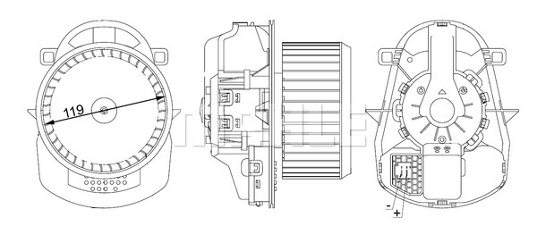 Wentylator wnętrza MAHLE AB 258 000S