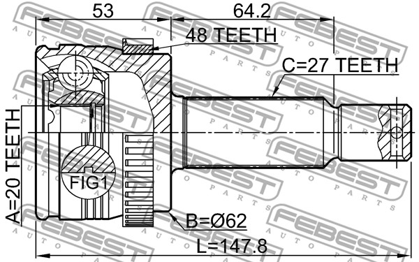Przegub FEBEST 1210-IX35A48R