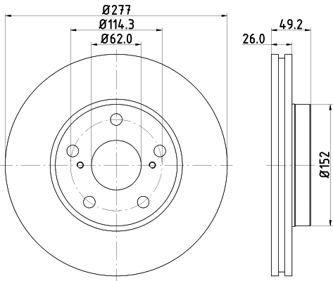 Tarcza hamulcowa HELLA PAGID 8DD 355 119-661