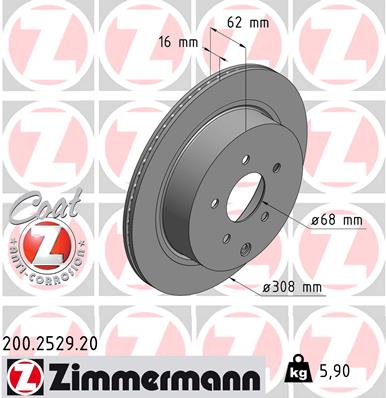 Tarcza hamulcowa ZIMMERMANN 200.2529.20