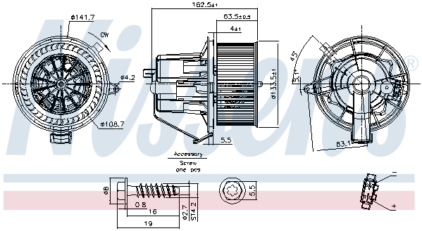 Silnik elektryczny dmuchawy NISSENS 87294