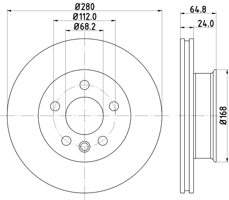 Tarcza hamulcowa HELLA PAGID 8DD 355 127-061