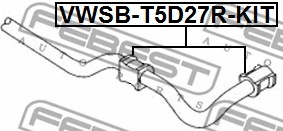 Guma stabilizatora FEBEST VWSB-T5D27R-KIT
