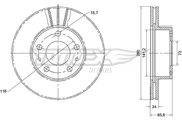 Tarcza hamulcowa TOMEX BRAKES TX 70-19