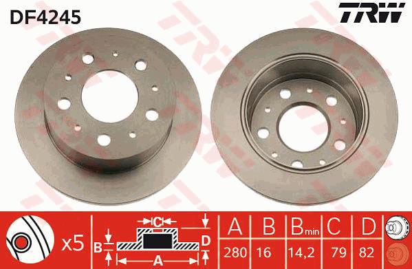 Tarcza hamulcowa TRW DF4245