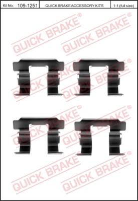 Zestaw akcesoriów montażowych  klocków hamulcowych QUICK BRAKE 109-1251