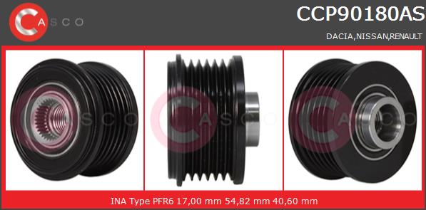 Koło pasowe alternatora CASCO CCP90180AS