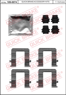 Zestaw akcesoriów montażowych  klocków hamulcowych QUICK BRAKE 109-0074