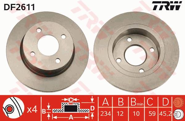 Tarcza hamulcowa TRW DF2611