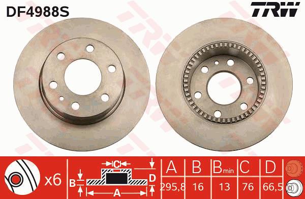 Tarcza hamulcowa TRW DF4988S