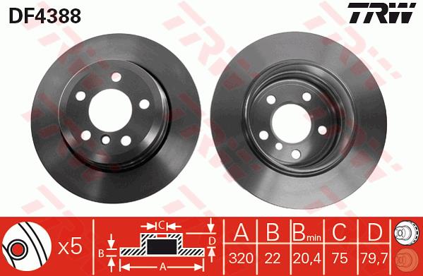 Tarcza hamulcowa TRW DF4388