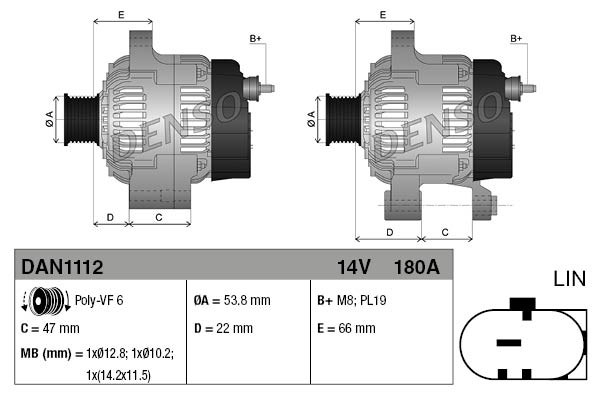 Alternator DENSO DAN1112