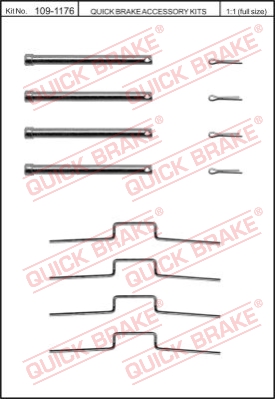 Zestaw akcesoriów montażowych  klocków hamulcowych QUICK BRAKE 109-1176