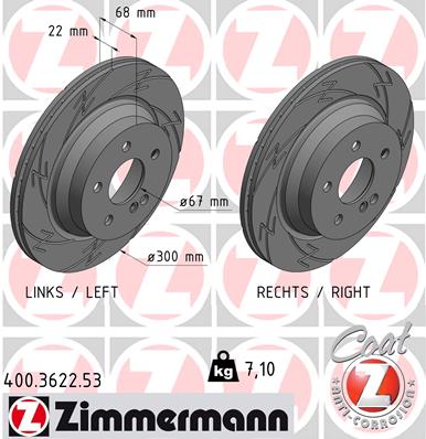 Tarcza hamulcowa ZIMMERMANN 400.3622.53
