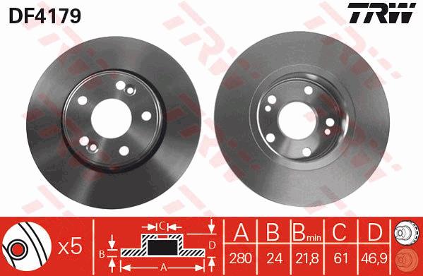 Tarcza hamulcowa TRW DF4179