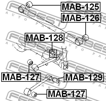 Tuleja wahacza FEBEST MAB-128
