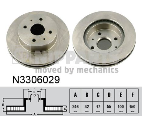 Tarcza hamulcowa NIPPARTS N3306029