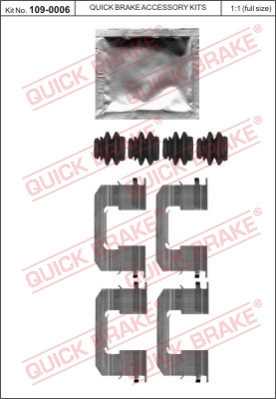 Zestaw akcesoriów montażowych  klocków hamulcowych QUICK BRAKE 109-0006