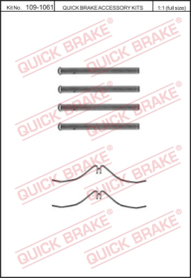 Zestaw akcesoriów montażowych  klocków hamulcowych QUICK BRAKE 109-1061