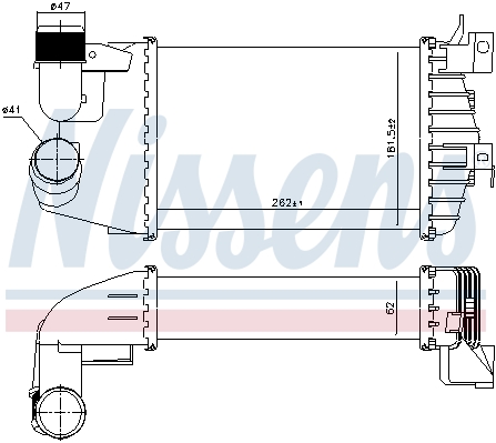 Chłodnica powietrza intercooler NISSENS 96370