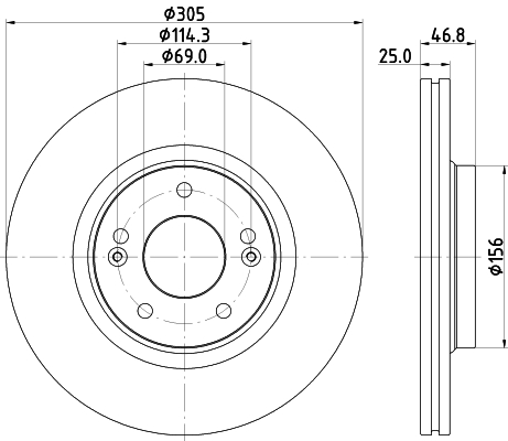 Tarcza hamulcowa HELLA 8DD 355 126-541