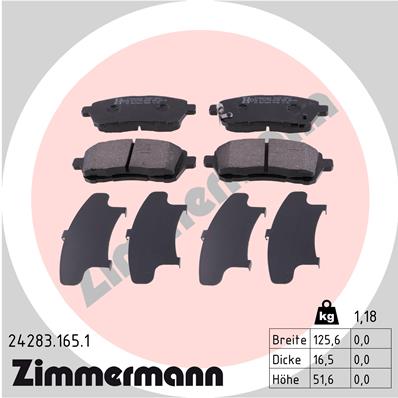 Klocki hamulcowe ZIMMERMANN 24283.165.1