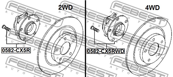 Piasta koła FEBEST 0582-CX5RWD