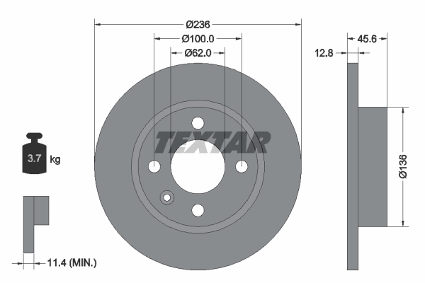 Tarcza hamulcowa TEXTAR 92090200