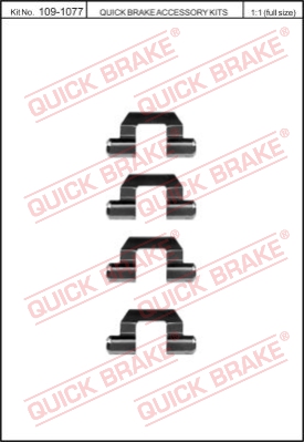 Zestaw akcesoriów montażowych  klocków hamulcowych QUICK BRAKE 109-1077