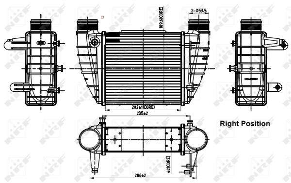 Chłodnica powietrza intercooler NRF 30252