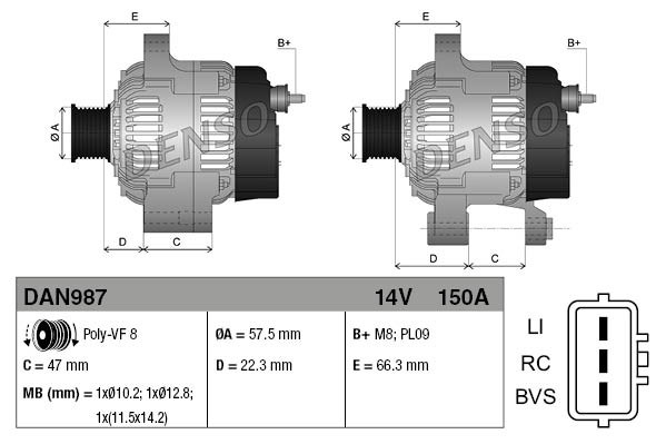 Alternator DENSO DAN987