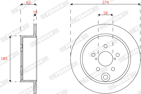 Tarcza hamulcowa FERODO DDF2560C