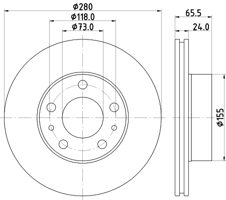 Tarcza hamulcowa HELLA 8DD 355 132-141