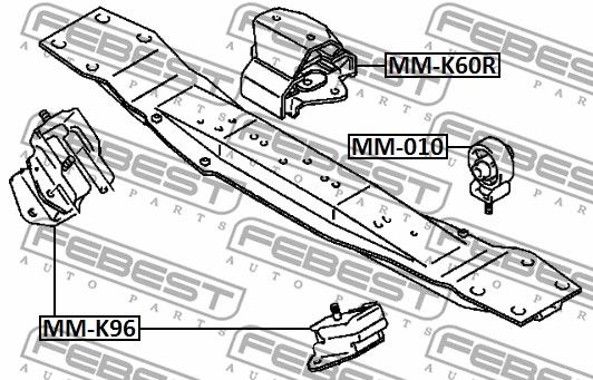 Poduszka skrzyni biegów FEBEST MM-K60R
