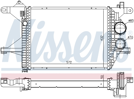 Chłodnica powietrza intercooler NISSENS 96976