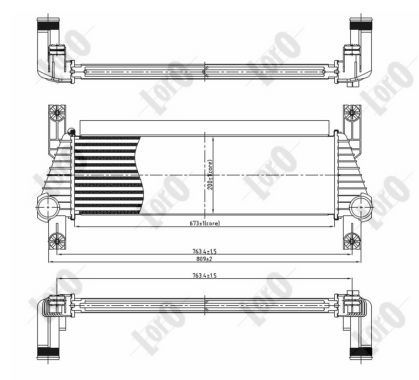 Chłodnica powietrza intercooler ABAKUS 017-018-0011