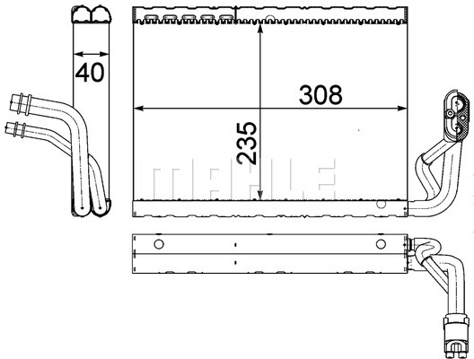 Parownik klimatyzacji MAHLE AE 91 000P