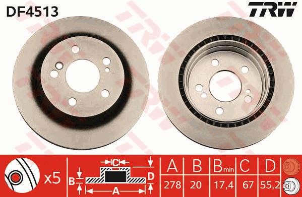 Tarcza hamulcowa TRW DF4513