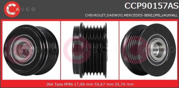 Koło pasowe alternatora CASCO CCP90157AS
