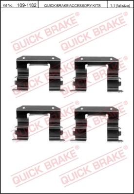 Zestaw akcesoriów montażowych  klocków hamulcowych QUICK BRAKE 109-1182