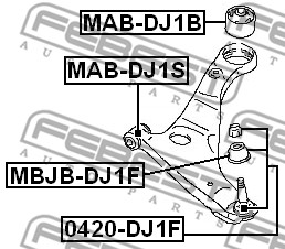Tuleja wahacza FEBEST MAB-DJ1B