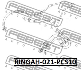 Pierścień uszczelniający, przewód klimatyzacji FEBEST RINGAH-021-PCS10
