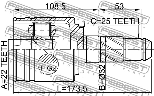 Przegub wału FEBEST 0211-FX35RH