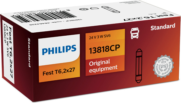 Żarówka oświetlenia tablicy rejestracyjnej PHILIPS 13818CP